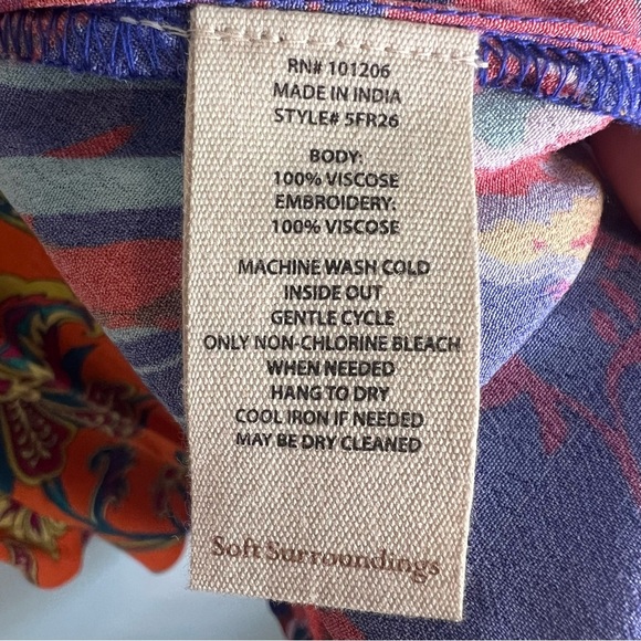 Sold Soft Surroundings Colorful Button-Up Tunic Embroidered Floral - Picture 11 of 16